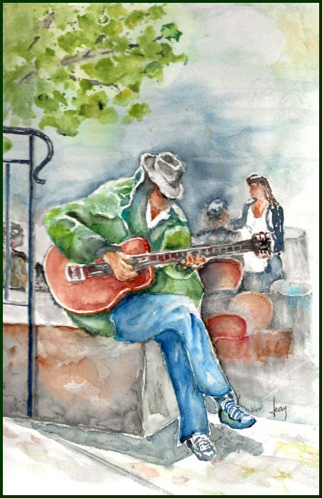 jnl02 Le Gitan. Aquarelle 20/30